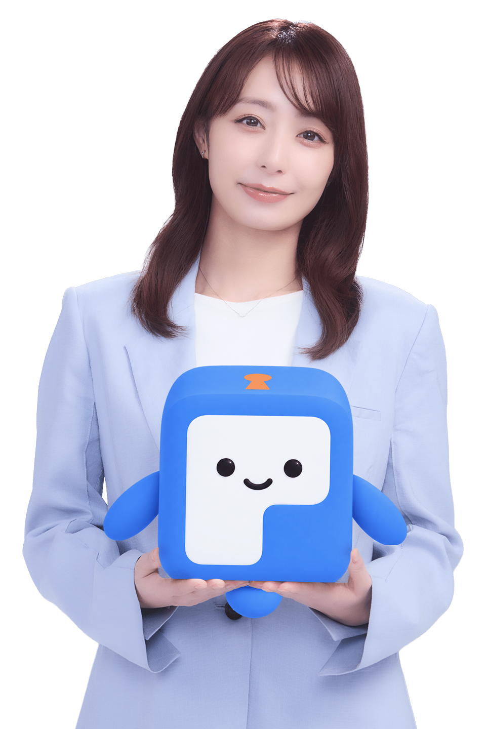 プロパリーのキャラクターを抱える女性