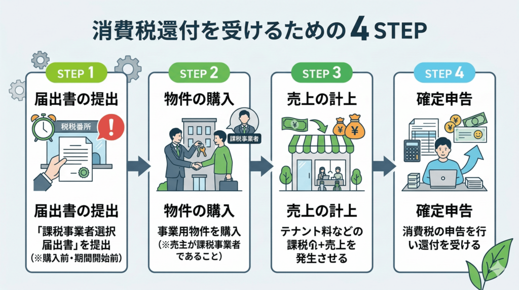 不動産投資で消費税還付を受けるための手続き