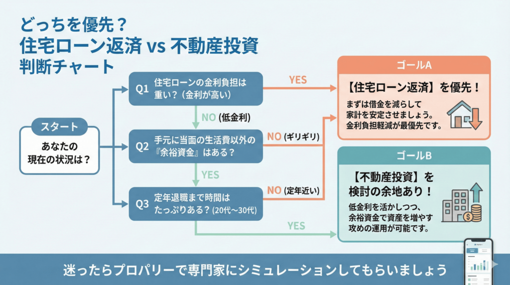 住宅ローンの返済と投資、どっちを優先すべき？