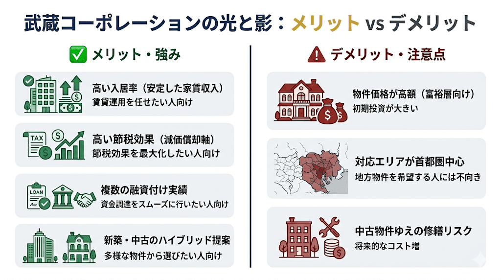 武蔵コーポレーションのメリット・デメリット