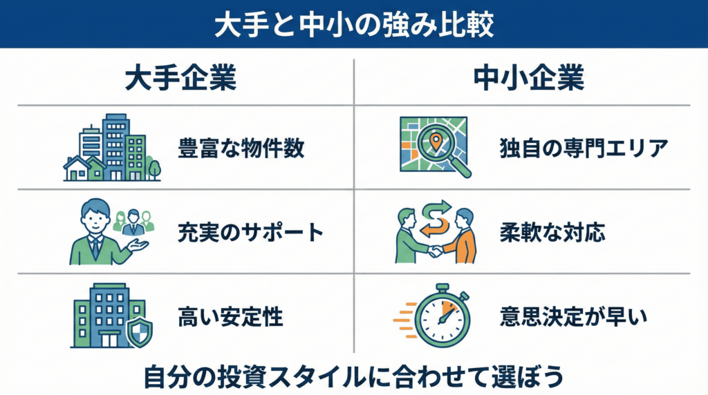 ワンルーム投資は大手と中小どっちが強い?