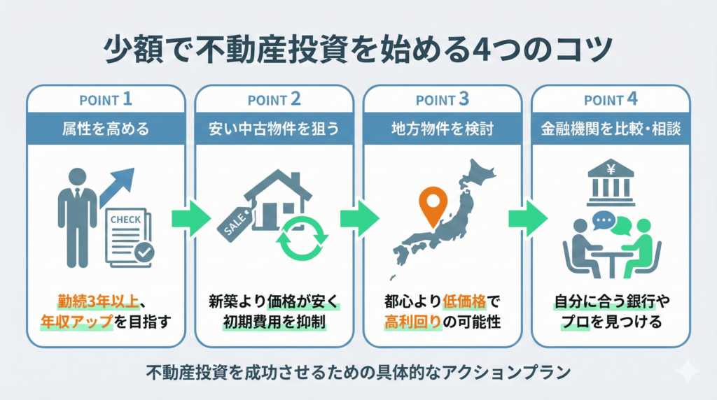 自己資金を抑えて少額で不動産投資を始めるコツ