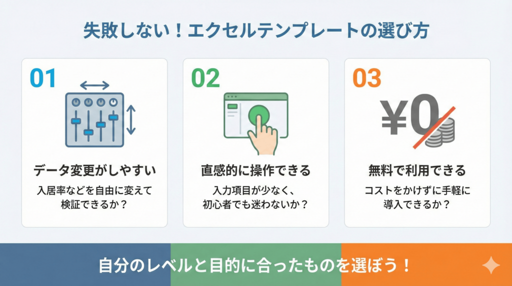 不動産投資のエクセルテンプレートの選び方