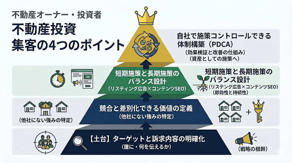 不動産投資の集客で押さえておくべき4つのポイント