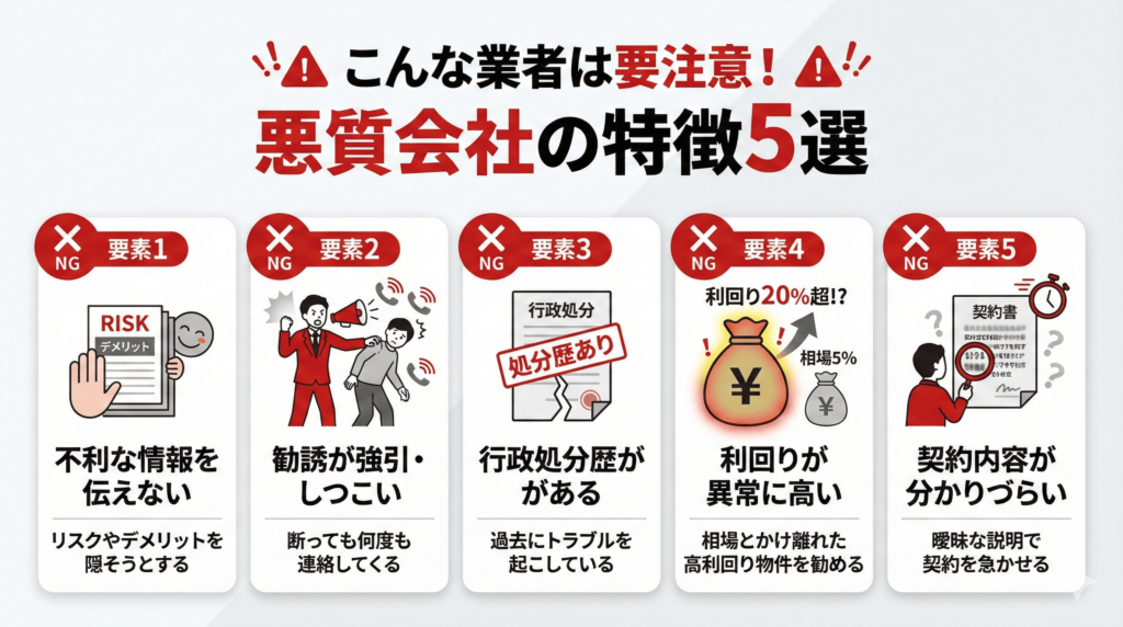 オススメしない悪質な不動産投資会社の特徴