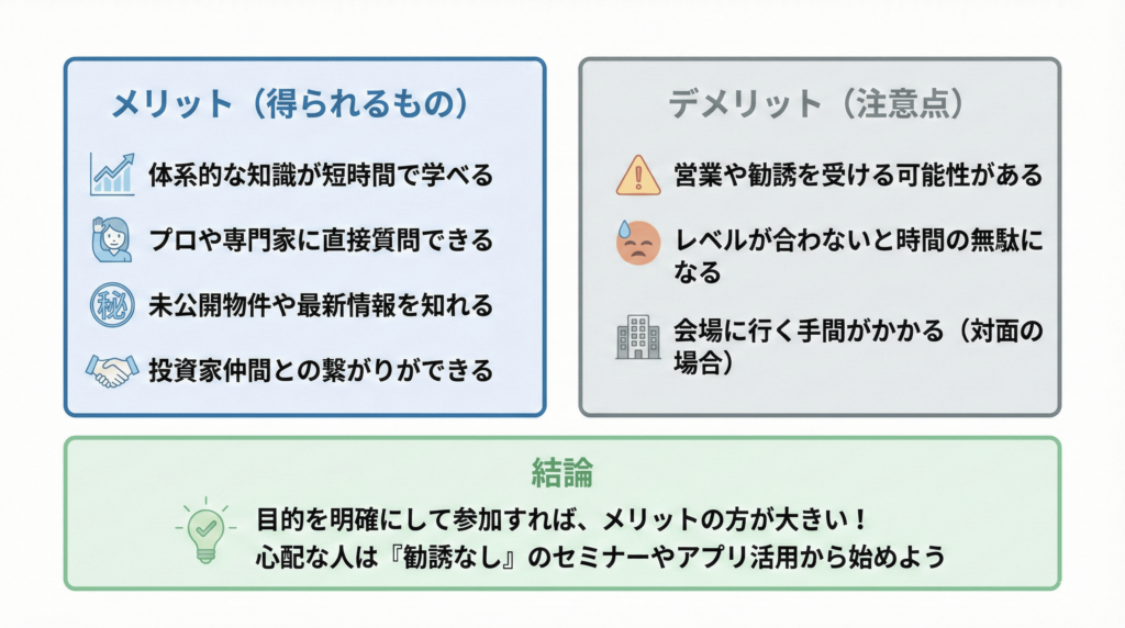 不動産投資セミナーは受けるべき？メリット・デメリット
