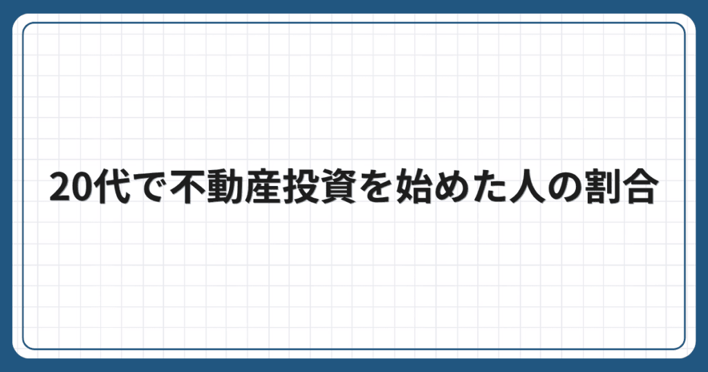 20代で不動産投資を始めた人の割合