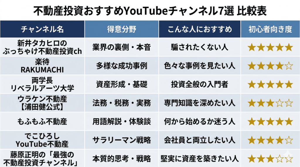 不動産投資のYouTubeチャンネルおすすめ7選