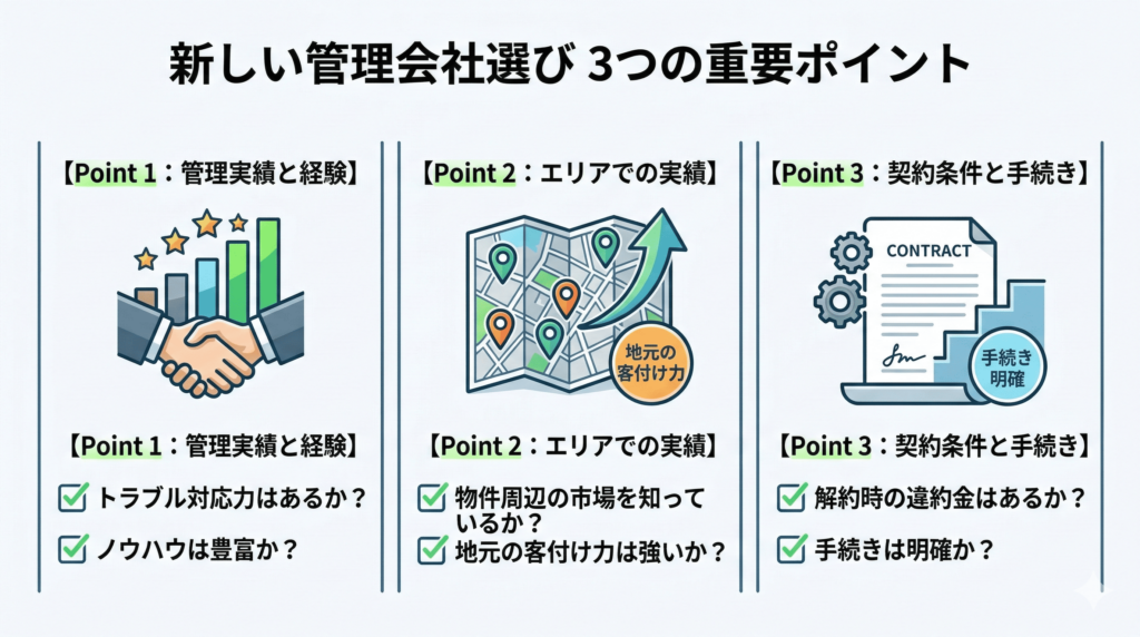 変更時に管理会社を選ぶポイント