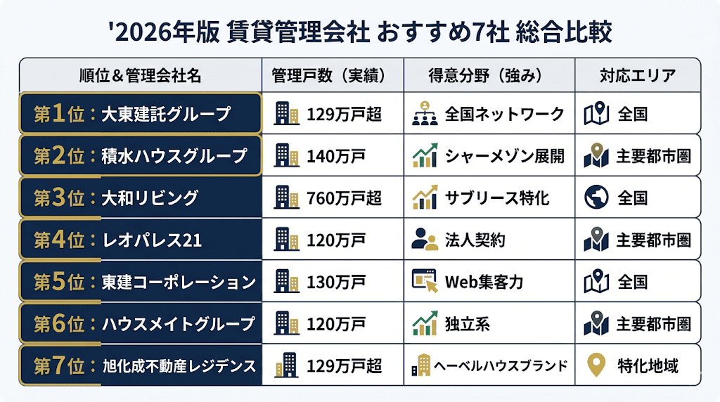 賃貸管理会社おすすめランキング7選