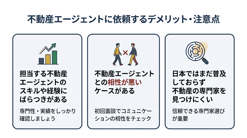 不動産エージェントに依頼するデメリット・注意点