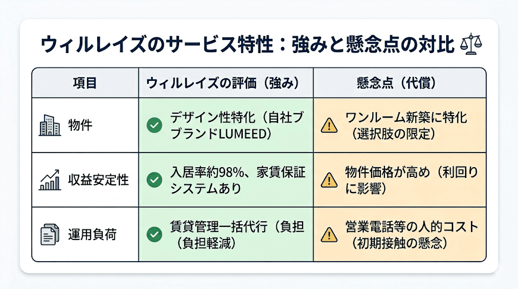 ウィルレイズの強みと懸念点